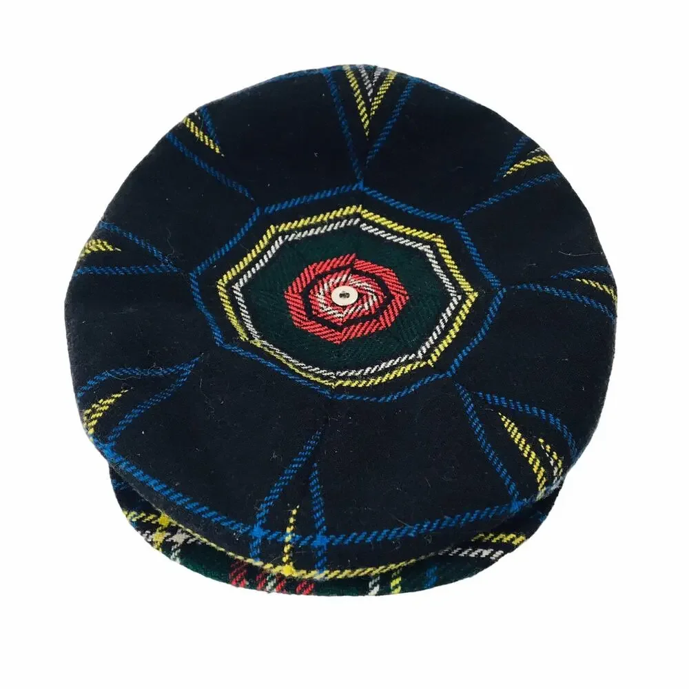 Scotland Tom Morris Blackwatch Acrylic & Wool Cabbie Golf Hat Plaid Sz 7.5